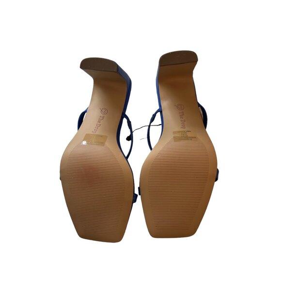 The Drop Women's Blue Square Toe Heeled Sandals Sz 9.5 Chic Summer Bold Comfy - Picture 4 of 5